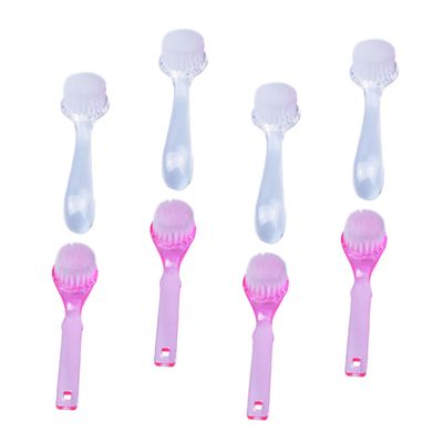 DEARMAMY 8-Piece Round Head Nail Cleaning Brush Set Soft Bristle Handle Brushes for Home Manicure Gentle Fingernail Scrub for Personal Care and Grooming