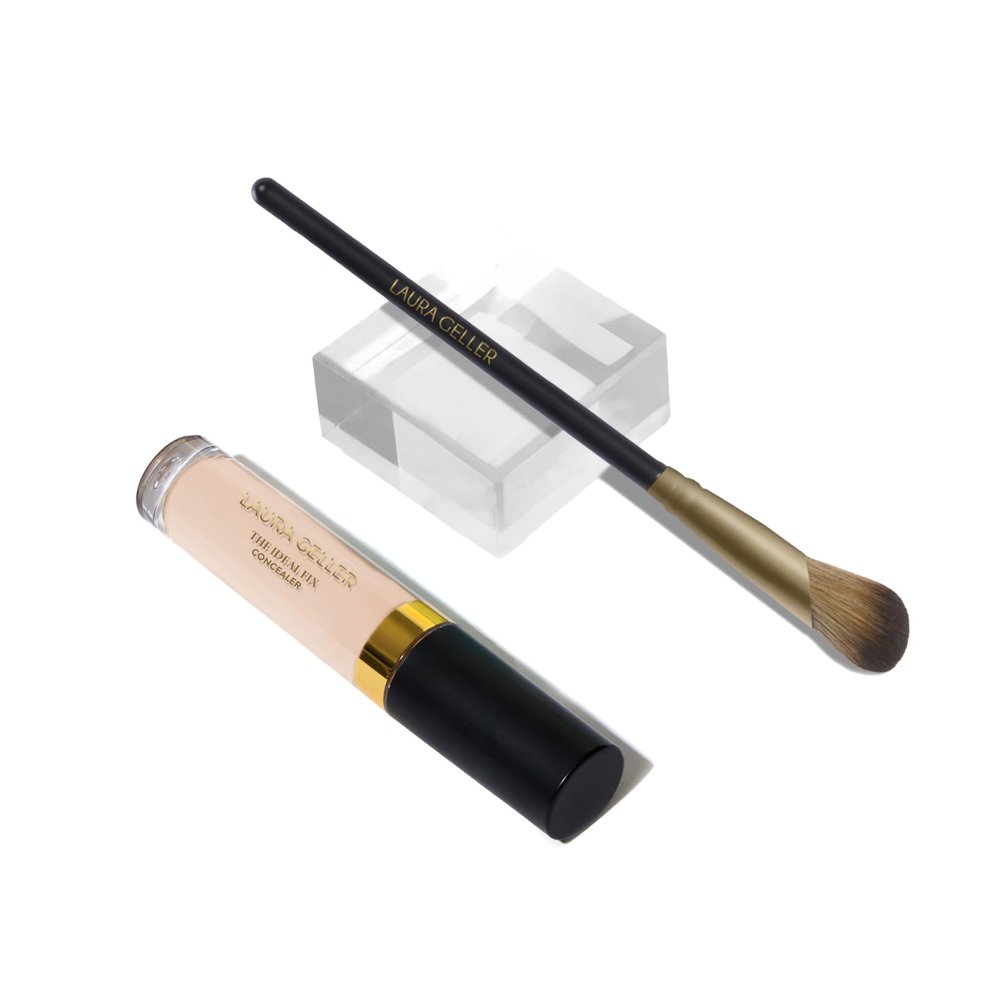 LAURA GELLER NEW YORK The Under Cover Kit: Ideal Fix Concealer + Precision Angled Concealer Brush (01 Porcelain)