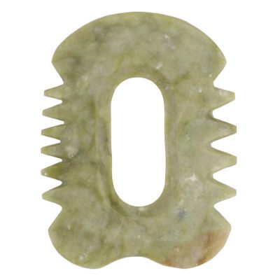 PartyKindom 1pc Natural Jade Gua Board Face Massage Plate for Relaxation and Skin Care Smooth Edges for Safe Use Promotes Absorption of Skin Care Products