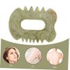 PartyKindom 1pc Natural Jade Gua Board Face Massage Plate for Relaxation and Skin Care Smooth Edges for Safe Use Promotes Absorption of Skin Care Products view 4