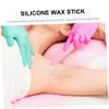 Healeved 3pcs Silicone Wax Stick Hair Removal Long Handle Comfortable Grip Non-stick Wax Applicator Spatula for Home Salon Use view 3