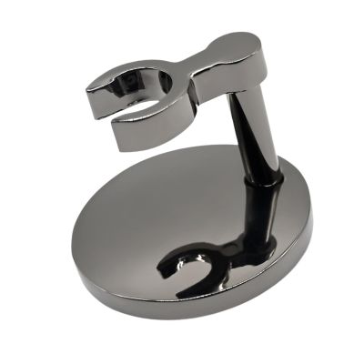 Kokiya Men Shaving Stand Shaving Holder Portable Wide Opening Modern Stainless Steel Shaving Base for Shower Room Travel Countertop, Black