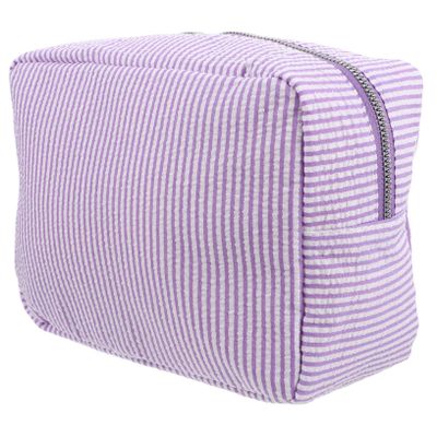 GALPADA Portable Striped Cosmetic Organizer Bag Large Capacity Toiletry Storage for Travel Essentials Versatile Travel Makeup Pouch for Women and Men Compact and Space-saving Design