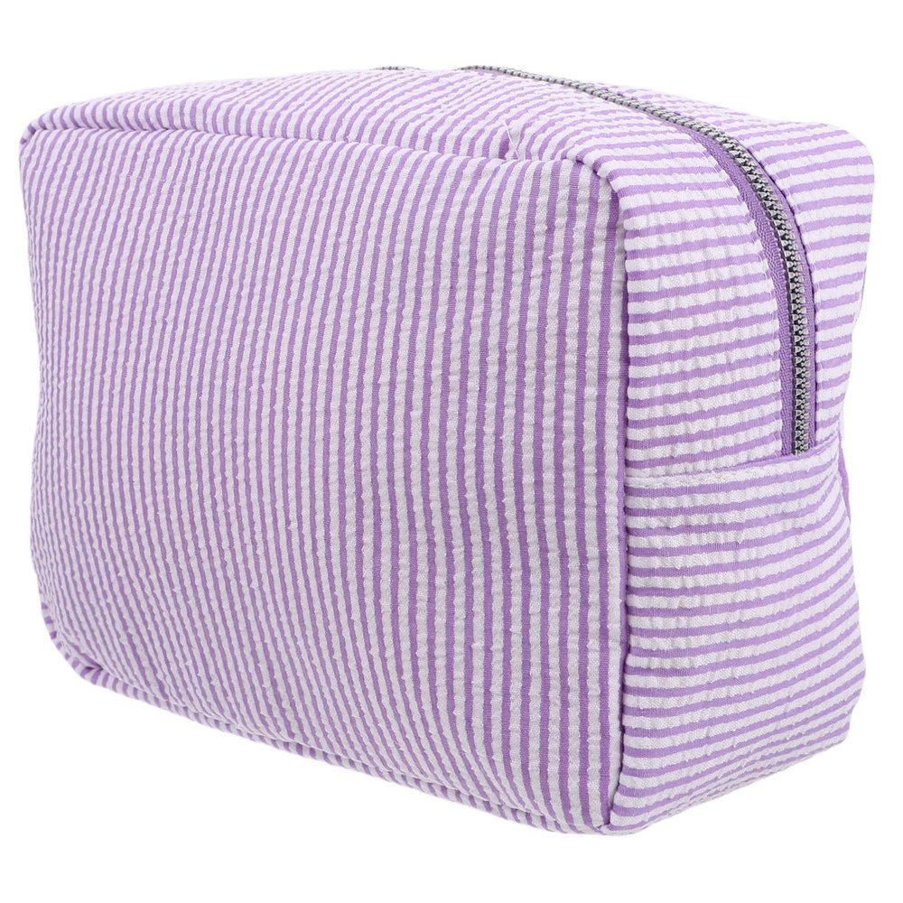 GALPADA Portable Striped Cosmetic Organizer Bag Large Capacity Toiletry Storage for Travel Essentials Versatile Travel Makeup Pouch for Women and Men Compact and Space-saving Design