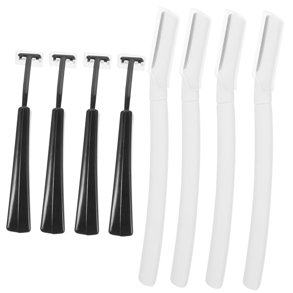 PLAFOPE Eyebrow Razor Set 4pcs Makeup Tool Precision Brow Trimmer Electric Shaver Nonslip Grip Portable Design