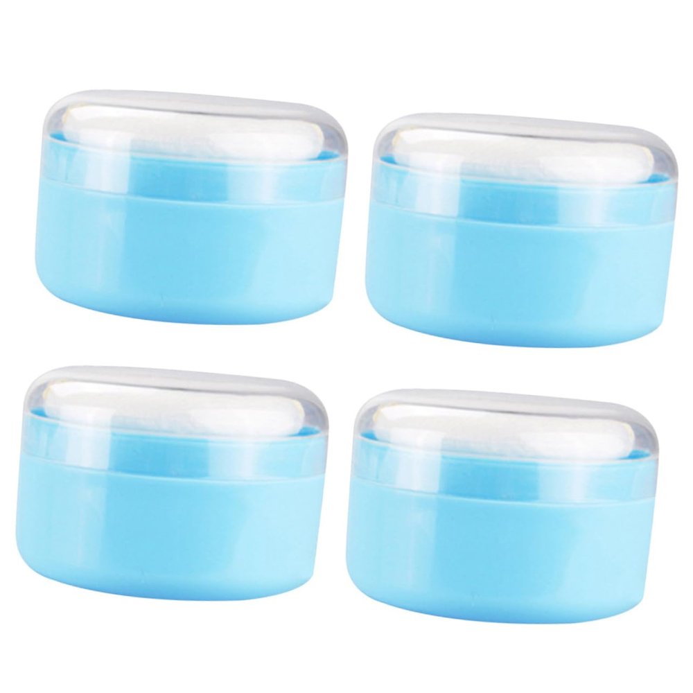 BAZEITFLOW 4pcs Body Powder Puff and Container Set Gentle Loose Powder Puff for Easy Application for Home and Travel Use