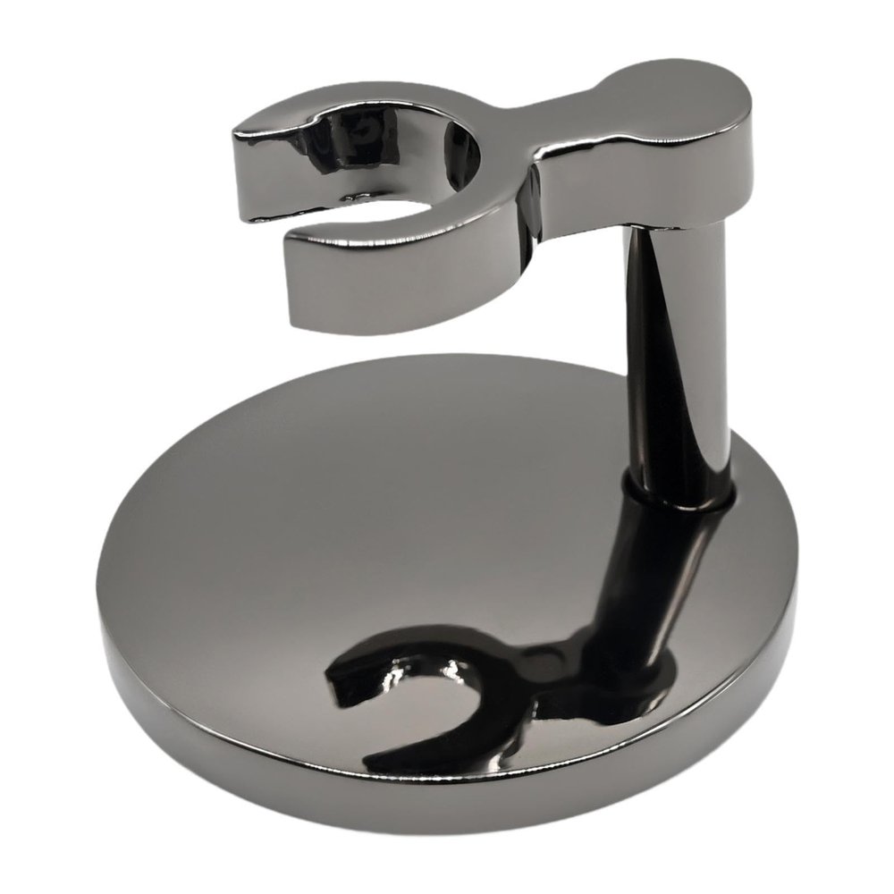 FashionCha Men Shaving Stand Shaving Holder Base Stable Modern Shave Accessory Universal Shaving Base Metal for Home Shower Room Travel, Black