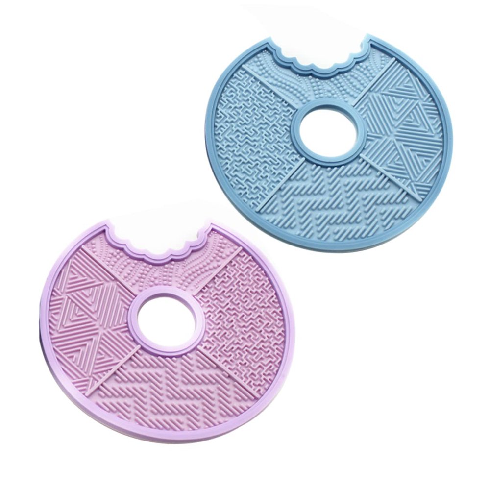 DEARMAMY 2pcs Brush Cleaning Pad Silicone Makeup Brush Cleaner Simple Cleaning for Home Salon