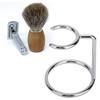Stainless Steel Shaving Brush Holder Stand Organizer for Salon and Home Use Modern Design with Space Saving Suitable for Various Brushes and Barber Straight Blade Barber Straight Blade Keep Your Brush view 2