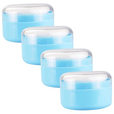 AUTSUPPL 4pcs Powder Puff and Container Kit Body Powder Dispenser Bottle Makeup for Gentle and Easy to Use
