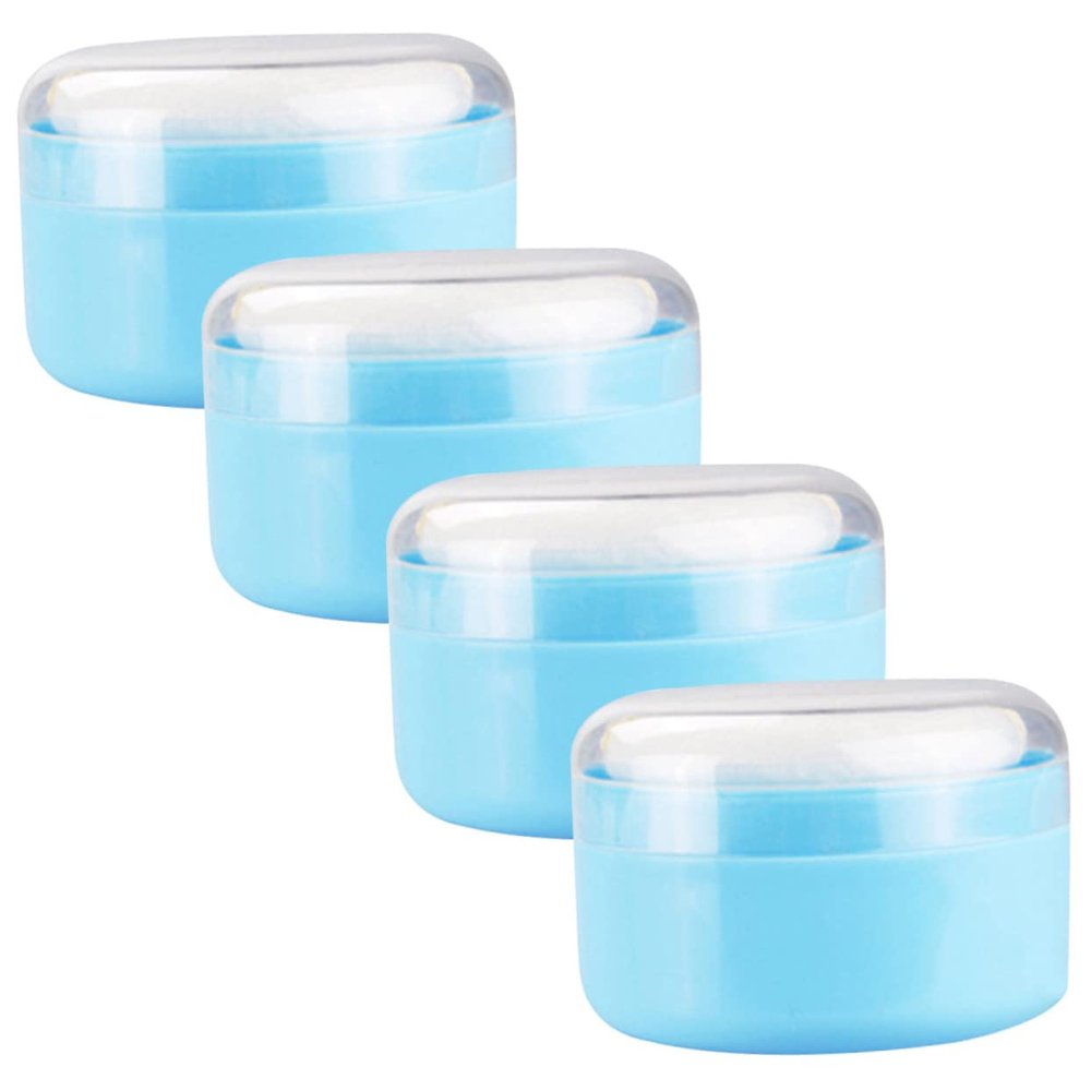 AUTSUPPL 4pcs Powder Puff and Container Kit Body Powder Dispenser Bottle Makeup for Gentle and Easy to Use