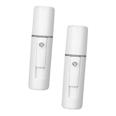 PartyKindom 2pcs Nano Facial Steamer Portable Face Humidifier for Women Quick Moisturizing Beauty Tool Compact Easy to Carry Equipment White
