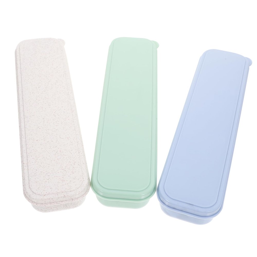 AUTSUPPL 6pcs Aesthetic Green Makeup Brush Box Skincare Organizers Travel Makeup Brush Holder Plastic Case Small Pencil Case for Adults
