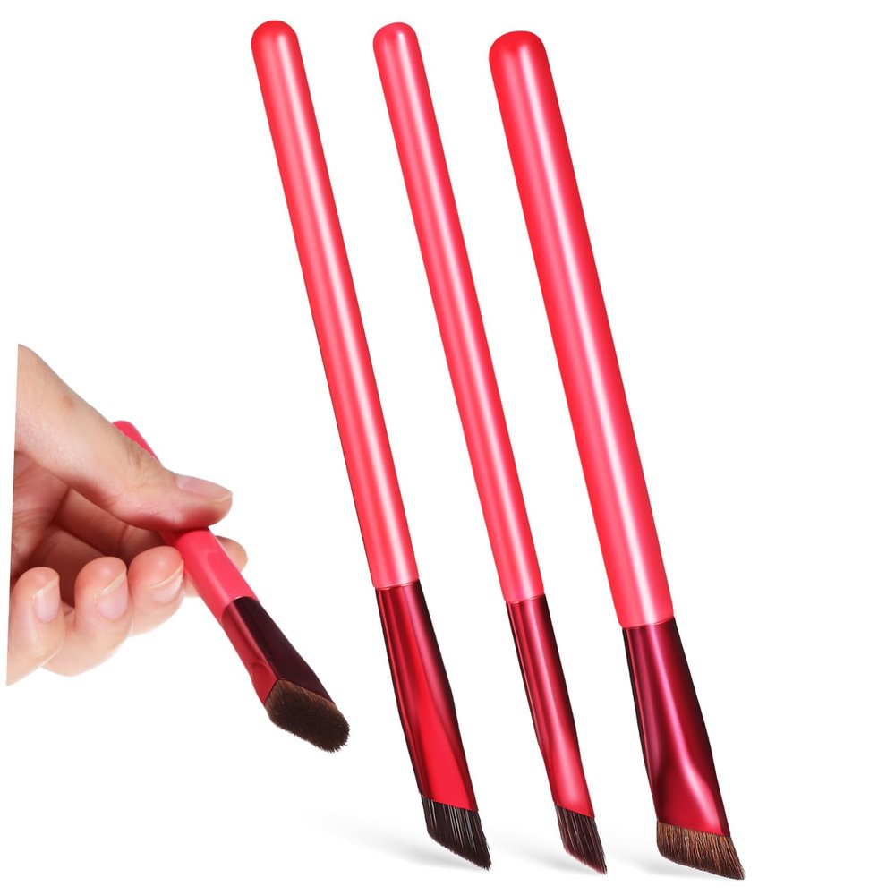 DEARMAMY 3pcs Realistic Eyebrow Brush Professional Makeup Tools for Natural Brows Includes Angled Brushes for Precision Application for Makeup and Giving