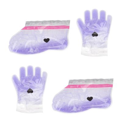 HONMEET 2pairs Lavender Paraffin Wax Therapy Covers for Hands Feet Durable Non-woven Material Easy to Use for Home