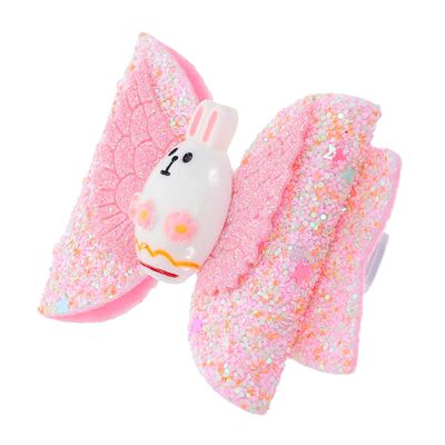 NOLITOY Adorable Easter Bunny Hair Clip for Girls Cartoon Rabbit Bow Hairpin Glitter Sequin Party Headband Accessory