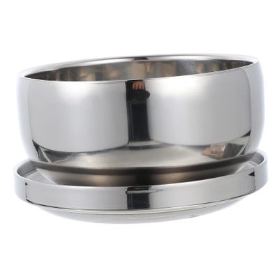 GALPADA 1pc Stainless Steel Shaving Foaming Bowl Lid Soap Container for Men Compact Design for Easy Use for Lathering and Grooming Accessories