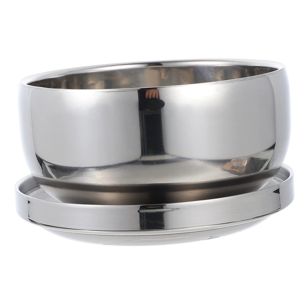 GALPADA 1pc Stainless Steel Shaving Foaming Bowl Lid Soap Container for Men Compact Design for Easy Use for Lathering and Grooming Accessories