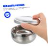 GALPADA 1pc Stainless Steel Shaving Foaming Bowl Lid Soap Container for Men Compact Design for Easy Use for Lathering and Grooming Accessories view 3