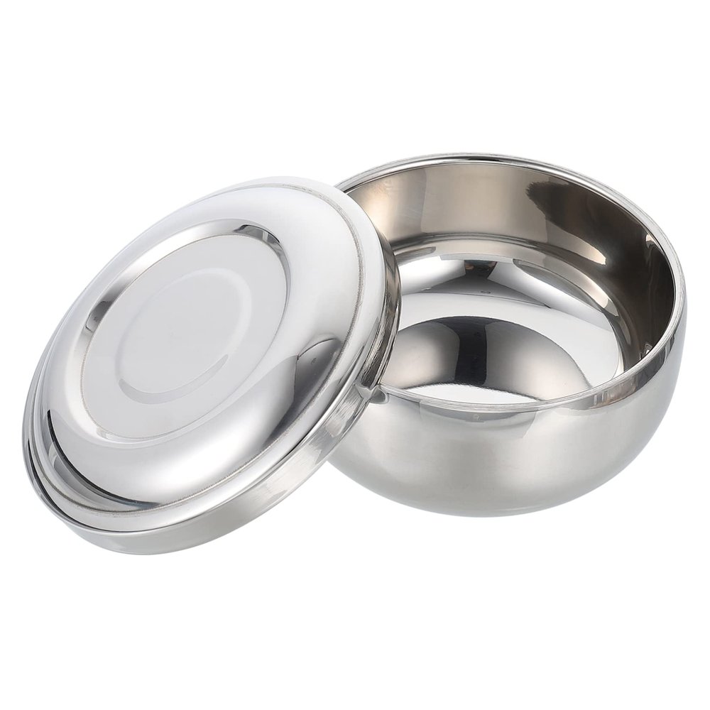 VALICLUD 1pc Stainless Steel Shaving Bowl Lid Foam Container for Home and Salon Use Practical Shaving Soap Holder Lightweight and Easy to Clean