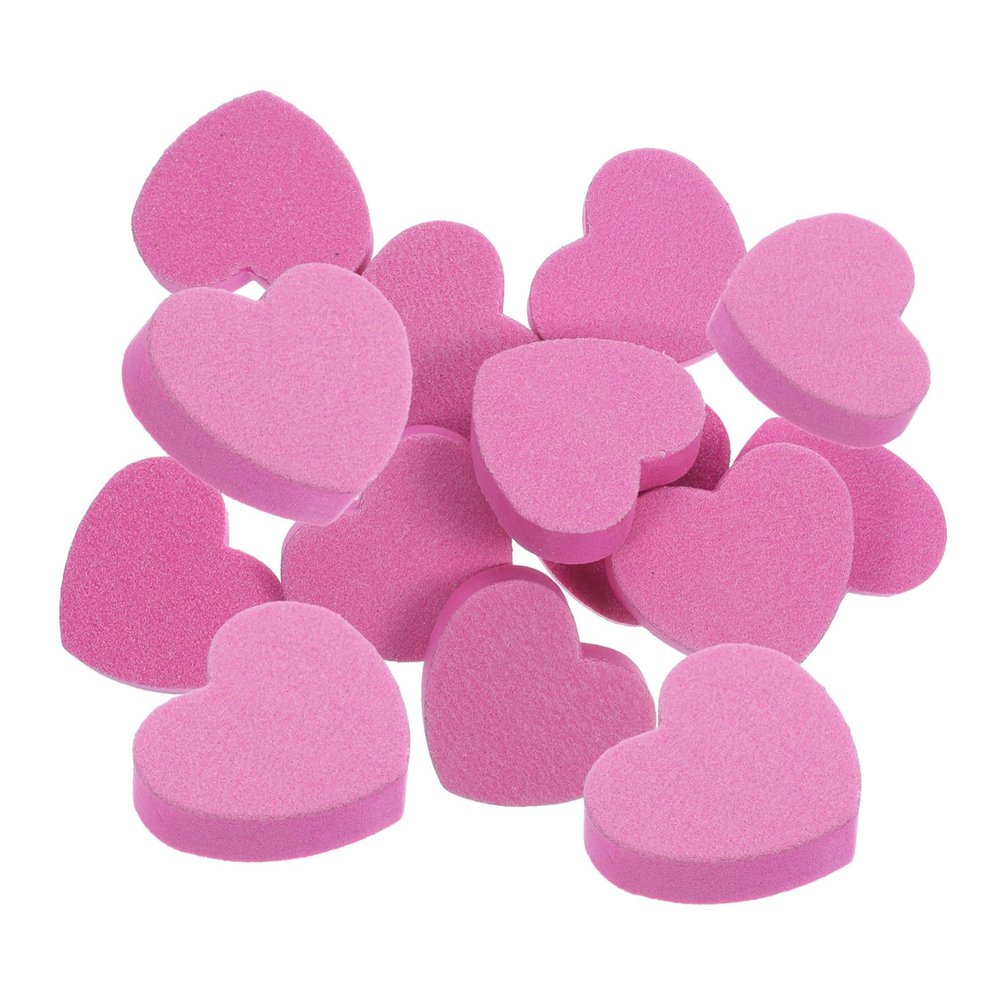 BESTYASH 50pcs Nail File and Buffer Block Compact Manicure Tools Dual-Sided Sponge Nail Files Heart Shape Smooth Polished
