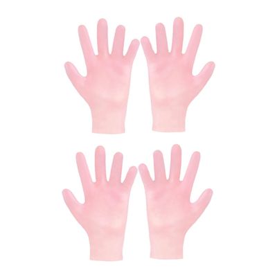 Baluue 2pairs Moisturizing Gloves for Women Exfoliating Hand Masks Dry Skin Care Soft and Nourishing Pink