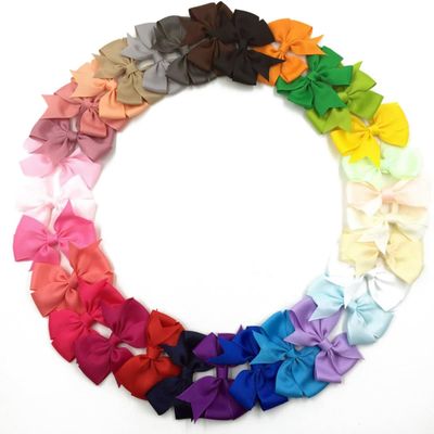 20Pcs 3.2" Ribbon Hair Bows For Hair Clips Women Boutique Bows/Hairclips Hair Accessories (20Pcs Multi, With No Clip)