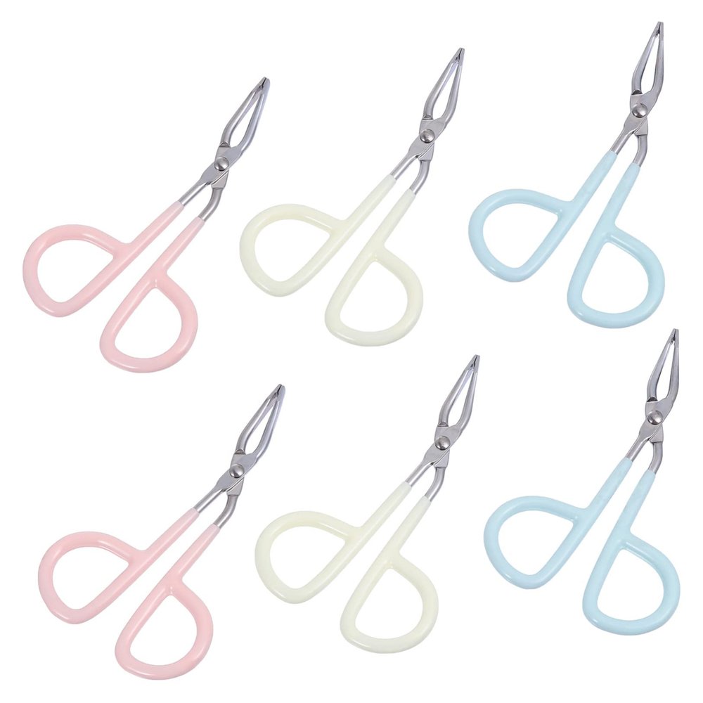 OATIPHO 6pcs Stainless Steel Eyebrow Tweezers Scissors Style Design for Easy Trimming and Practical Grooming Tool for Women Multi Options