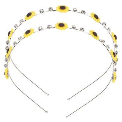 HONMEET 2pcs Decorative Sunflower Headband for Women Lightweight Floral Hair Hoop for Parties Festivals and Weddings Elegant Design with Fine Workmanship and Comfortable Fit