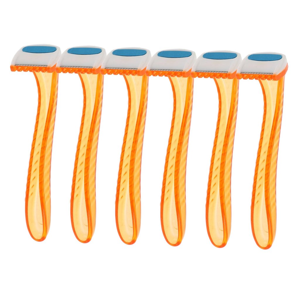 PartyKindom 6pcs Women Hair Removal Ergonomic Shaver for Legs Arms and Privates and Safe Random Colors for
