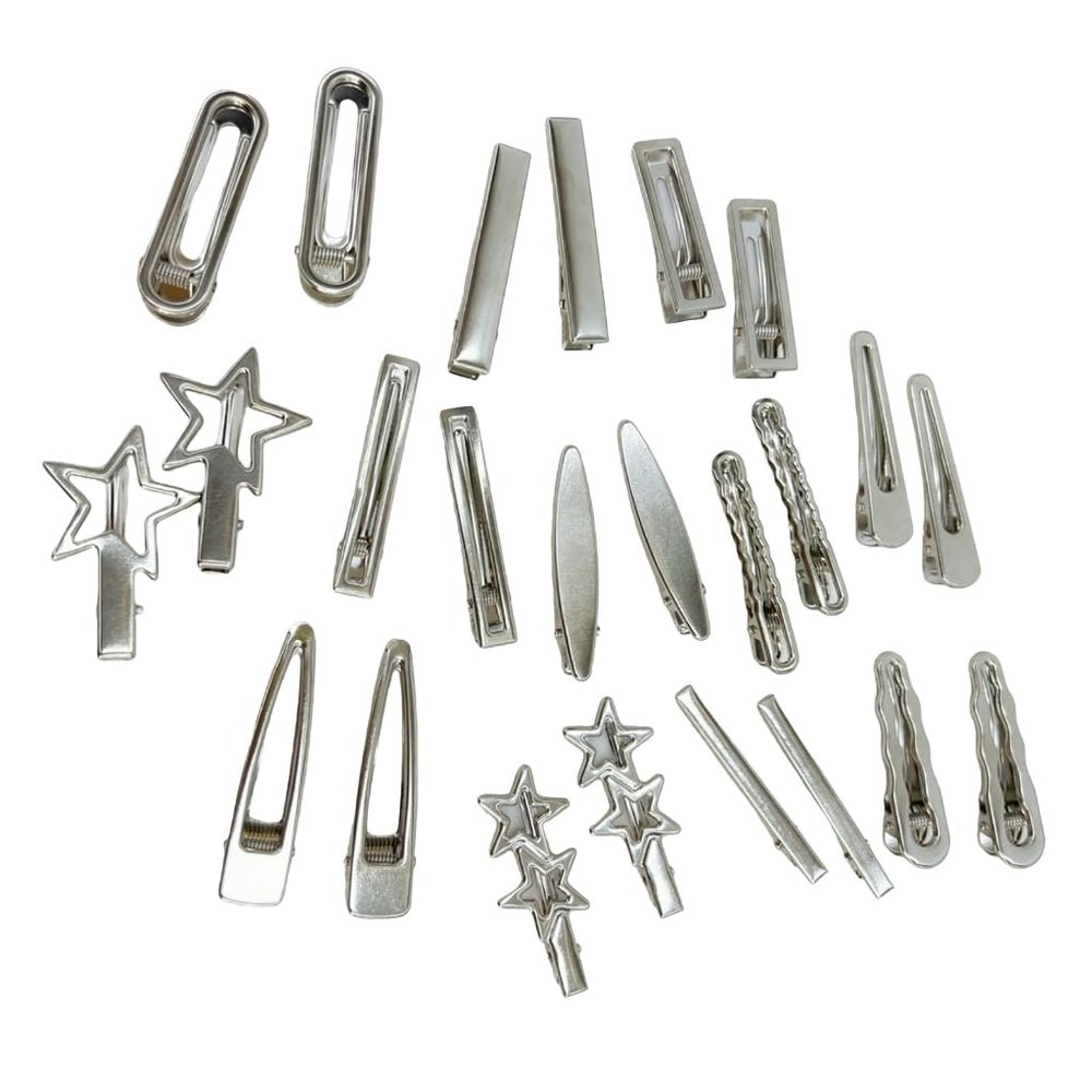 24Pieces Star Hair Clip Japanese 2000s Hairpin Side Barrette Anime Duckbill Clip Female Hair Shaping Decoration for Dail