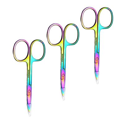 HONMEET 3pcs Professional Eyebrow Scissors Quality Stainless Steel Eyebrow Shears Trimmer for Men Women