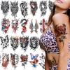 21-Sheet Temporary Tattoos - Half Arm Fake Tattoos for Men & Women - Owl, Snake, Tiger & Gothic Designs - Waterproof Bold Body Art for Parties & Festivals view 1