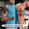 21-Sheet Temporary Tattoos - Half Arm Fake Tattoos for Men & Women - Owl, Snake, Tiger & Gothic Designs - Waterproof Bold Body Art for Parties & Festivals view 2