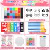 Professional Face Painting Kit, 26 Colors Oil Palette Face Paint with 6 Stencils, 41 Stencil Stickers, 10 Brushes, 9 Body Glitter, 2 Sheets Adhesive Gems, Rainbow Facepaint for Party & Halloween view 3