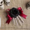 2Pcs Eerie Halloween Skeleton Hand Hairpin for Creative Dress Up Resin Barrettes Cosplay Skull Hairpiece Adorment view 3