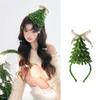 Christmas Decoration 3d Christmas Tree Hairhoop with Bowknot Holiday Party Gathering Hairband Festival Props Headwear view 2
