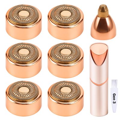 Flawless Replacement Heads, 6 Pcs Easy-to-Replace Flawless Facial Hair Remover with Snap-Fit Double Precision, Click-Secure Tech, and Tool-Free Swap, Compatible with Gen 3, Includes Storage Box