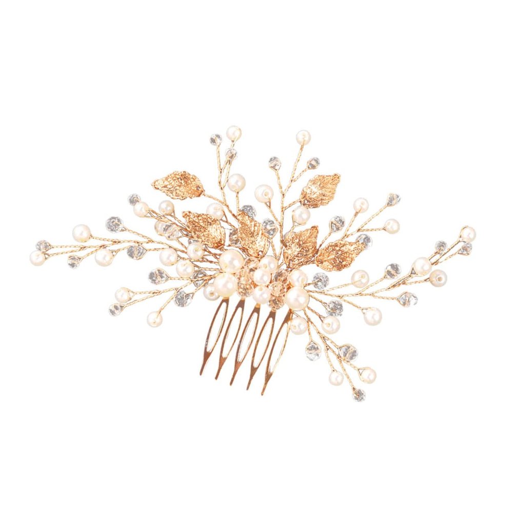 BIUDECO Wedding Hair Jewelry Comb and Imitated Handmade Bridal Headpiece for Bride and Bridesmaid Accessory for Weddings and Special Occasions