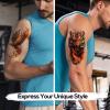 21-Sheet Temporary Tattoos - Half Arm Fake Tattoos for Men - Lion, Tiger & Wolf Designs - Waterproof Bold Animal Tattoos for Parties & Festivals view 2