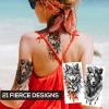 21-Sheet Temporary Tattoos - Half Arm Fake Tattoos for Men - Lion, Tiger & Wolf Designs - Waterproof Bold Animal Tattoos for Parties & Festivals view 3