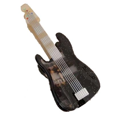 Guitar Claw Clip,Guitar Hair Clips,Music Hair Claw Clip,Musical Instrument Shape Hair Jaw Clips,Acetate Hair Clip for Girls,Big Hair Claw Barrettes for Women (Black Guitar)