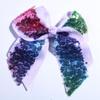 10Pcs 12CM Sparkly Sequins Hair Bows For Box Gift Ribbon Hair Bow Boutique For Headbands Hairpins (10Pcs Lavender, With Clip) view 1