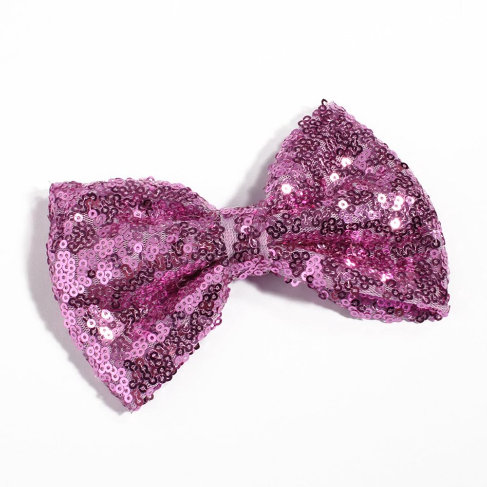 10Pcs 13CM New Big DIY Shiny Sequin Hair Bows for Hair Clips Handmade Applique Sequins Hair Bow Knot for Women Hair Accessories (10Pcs-D, With Clip)