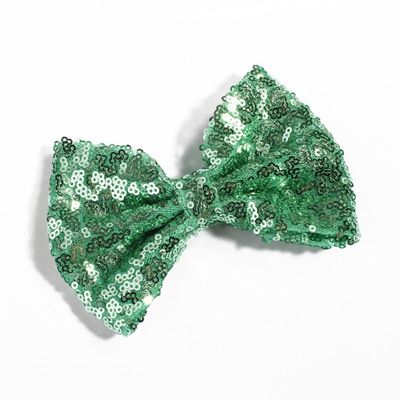 10Pcs 13CM New Big DIY Shiny Sequin Hair Bows for Hair Clips Handmade Applique Sequins Hair Bow Knot for Women Hair Accessories (10Pcs-N, With No Clip)