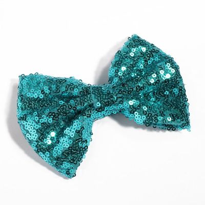 10Pcs 13CM New Big DIY Shiny Sequin Hair Bows for Hair Clips Handmade Applique Sequins Hair Bow Knot for Women Hair Accessories (10Pcs-I, With No Clip)