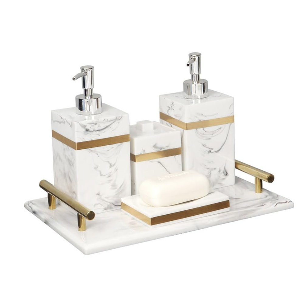 ONMYJFD Hotel Bathroom Five-Piece Toiletries Set Bathroom Sink Aromatherapy Tray Model Room Decoration