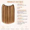 S-noilite Halo Hair Extensions Real Human Hair,Invisible Wire Hair Extensions with Adjustable Fish Line Halo Extensions for Women 16Inch 80G(Medium Brown/Dark Blonde) view 2