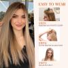 S-noilite Halo Hair Extensions Real Human Hair,Invisible Wire Hair Extensions with Adjustable Fish Line Halo Extensions for Women 16Inch 80G(Medium Brown/Dark Blonde) view 4