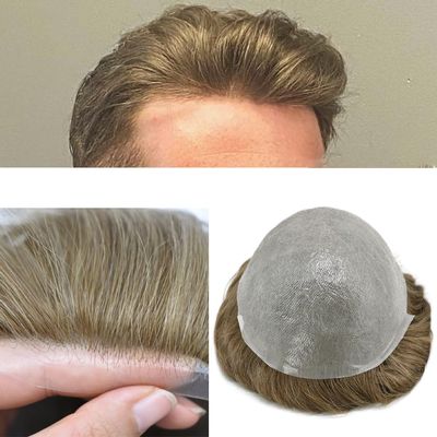 Toupee for Men Human Hair Piece Replacement System Ultra Thin Skin Mens Toupee Hairpieces Invisible 0.04-0.06mm V-looped PU Hair Units Wigs for Men